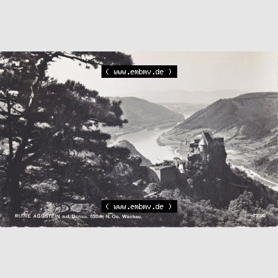 Ansichtskarte Österreich / Austria, Bundesland Niederösterreich: Unsortiert in s/w Schwarzweiß Ruine Burg Aggstein an der Donau in Wachau (1) Sammlung