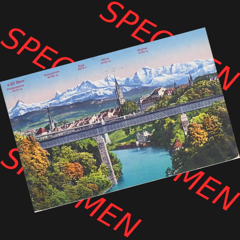 Ansichtskarte Schweiz, Karton Bern, Verwaltungskreis Bern-Mittelland, Stadt Bern, Lithografie vor 1945, a20 Bern, Finsteraarhorn, Schreckhorn, Eiger,... Sammlung