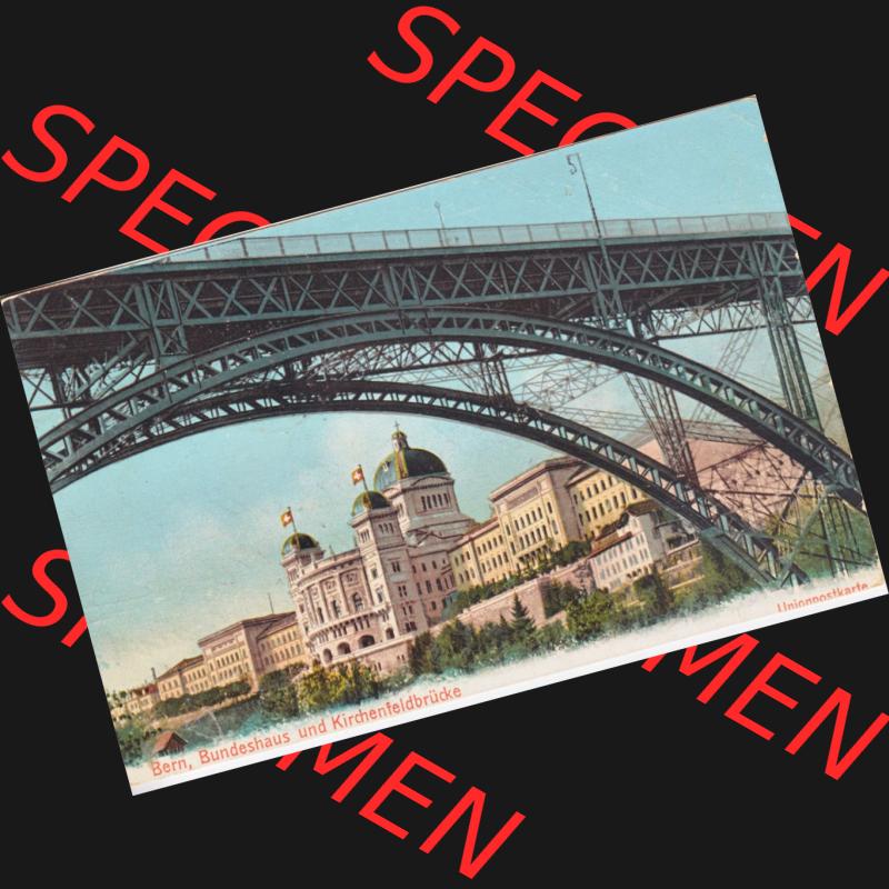 Ansichtskarte Schweiz, Karton Bern, Verwaltungskreis Bern-Mittelland, Stadt Bern, Lithografie vor 1945, 1907, Bern, Bundespalast und Kirchenfeldbrücke (1) Sammlung