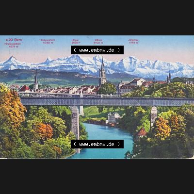 Ansichtskarte Schweiz, Karton Bern, Verwaltungskreis Bern-Mittelland, Stadt Bern, Lithografie vor 1945, a20 Bern, Finsteraarhorn, Schreckhorn, Eiger,... Sammlung