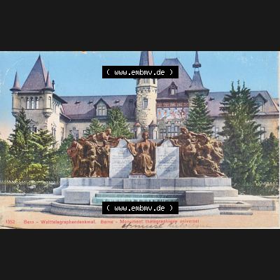 Ansichtskarte Schweiz, Karton Bern, Verwaltungskreis Bern-Mittelland, Stadt Bern, Lithografie vor 1945, 1552 Bern, Welttelegraphen-Denkmal (1) Sammlung