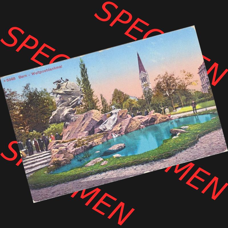 Ansichtskarte Schweiz, Karton Bern, Verwaltungskreis Bern-Mittelland, Stadt Bern, Lithografie vor 1945, 5848 Bern, Weltpostverein-Denkmal (1) Sammlung