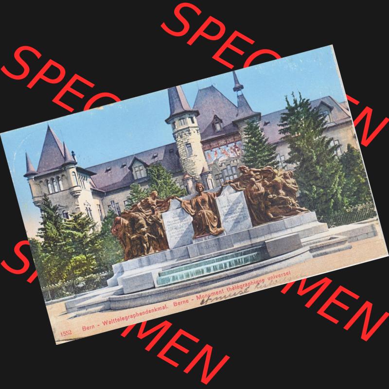 Ansichtskarte Schweiz, Karton Bern, Verwaltungskreis Bern-Mittelland, Stadt Bern, Lithografie vor 1945, 1552 Bern, Welttelegraphen-Denkmal (1) Sammlung