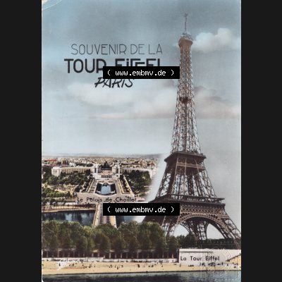 Frankreich Ansichtskarte Farbe 1958, Souvenid de la Tour Eiffel Paris (1) Sammlung