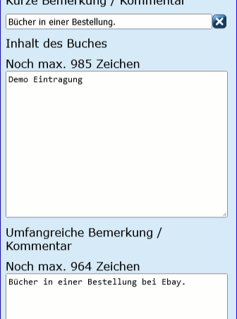 Online Eingabeformular Demo-Bild Science Fiction Bücherverwaltung und Hefte-Verwaltung Teil 4. Bücherverwaltung