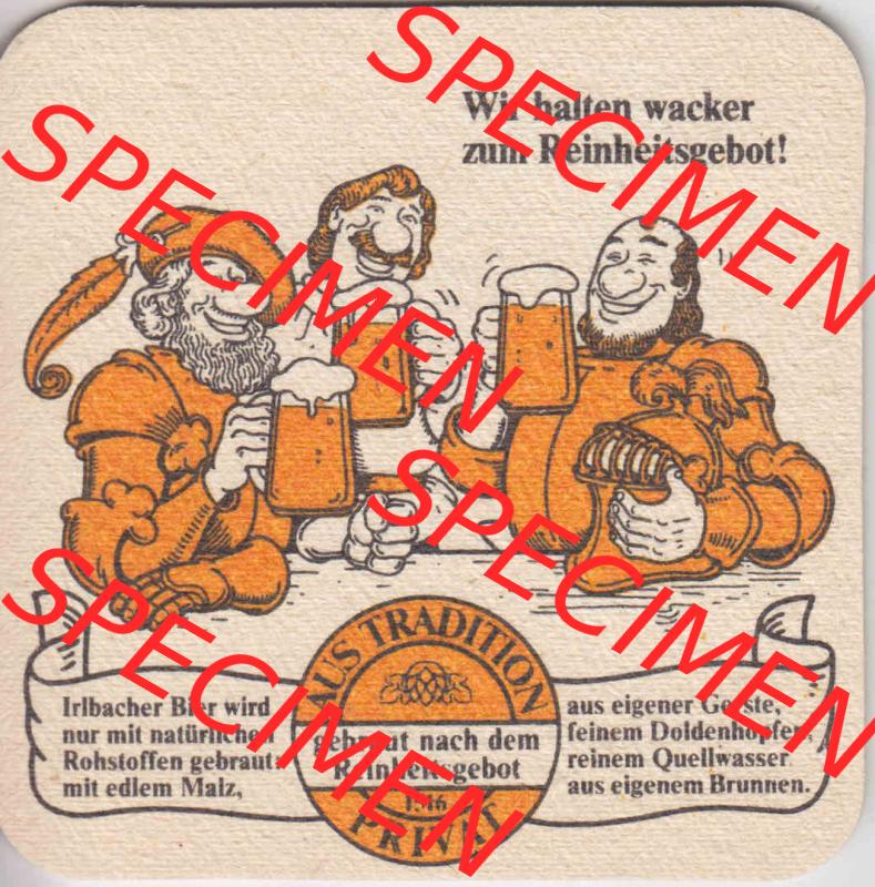 Bierdeckel Irlbacher Echt altbayrisches Hefe-Weizen Export, Original Flschengärung (3). Deutscher Katalog über deutsche Bierdeckel Schlossbrauerei Irlbach aus Bundesland... Sammlung