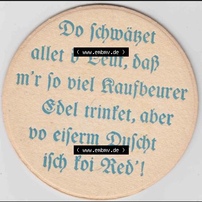 Bierdeckel Mindelheim, Aktien-Brauerei Kaufbeuren (3). Deutscher Katalog über deutsche Bierdeckel Aktienbrauerei Kaufbeuren aus Bundesland Bayern, zum katalogisieren deiner... Sammlung