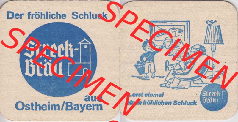 Bierdeckel Der fröhliche Schluck-Streckbräu aus Ostheim-Bayern (1). Deutscher Katalog über deutsche Bierdeckel Streckbräu aus Ostheim aus Bundesland Bayern, zum... Sammlung