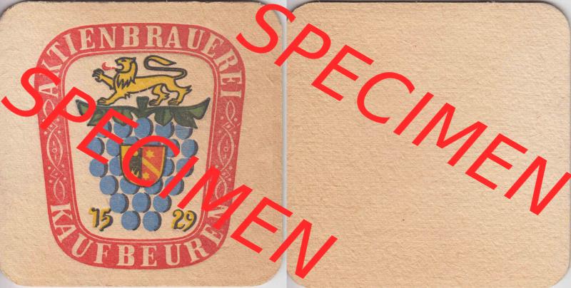 Bierdeckel Aktien Brauerei Kaufbeuren (1). Deutscher Katalog über deutsche Bierdeckel Aktienbrauerei Kaufbeuren aus Bundesland Bayern, zum katalogisieren deiner Sammlung Sammlung