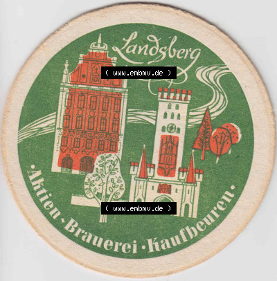 Bierdeckel Landsberg, Aktien-Brauerei Kaufbeuren (2). Deutscher Katalog über deutsche Bierdeckel Aktienbrauerei Kaufbeuren aus... Sammlung