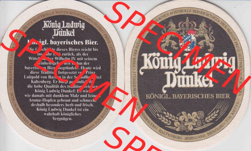 Bierdeckel König Ludwig Dunkel Köngl. Bayerisches Bier (1). Deutscher Katalog über deutsche Bierdeckel König Ludwig Schlossbrauerei Kaltenberg aus Bundesland... Sammlung