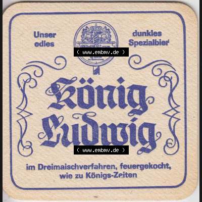 Bierdeckel König Ludwig Unser edles dunkles Spezialbier (1). Deutscher Katalog über deutsche Bierdeckel König Ludwig Schlossbrauerei Kaltenberg aus Bundesland Bayern,... Sammlung
