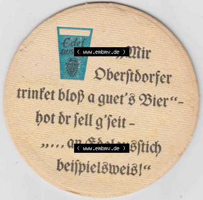 Bierdeckel Obersdorf Aktien-Brauerei Kaufbeuren (3). Deutscher Katalog über deutsche Bierdeckel Aktienbrauerei Kaufbeuren aus... Sammlung