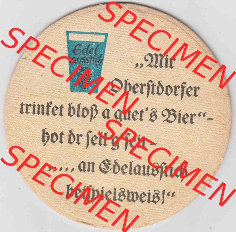 Bierdeckel Obersdorf Aktien-Brauerei Kaufbeuren (3). Deutscher Katalog über deutsche Bierdeckel Aktienbrauerei Kaufbeuren aus Bundesland Bayern, zum katalogisieren deiner Sammlung Sammlung