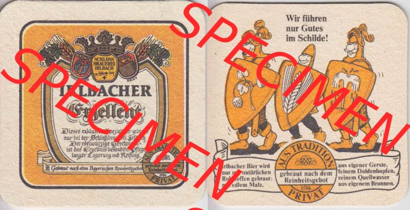 Bierdeckel Irlbacher Exzellent, Wir führen gutes im Schilde (1). Deutscher Katalog über deutsche Bierdeckel Schlossbrauerei Irlbach aus Bundesland Bayern, zum katalogisieren... Sammlung