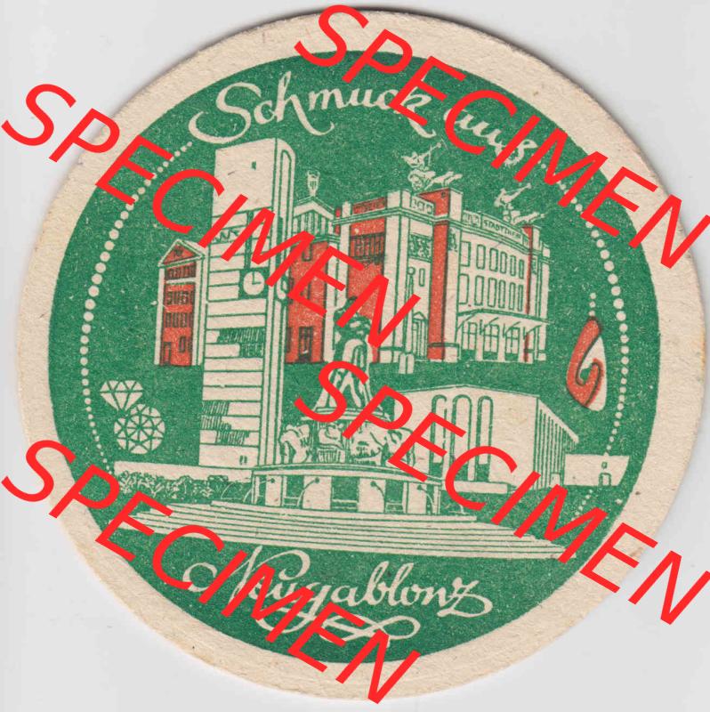 Bierdeckel Schmuck aus Neugablonz, Aktien-Brauerei Kaufbeuren (2). Deutscher Katalog über deutsche Bierdeckel Aktienbrauerei Kaufbeuren aus Bundesland Bayern, zum katalogisieren... Sammlung