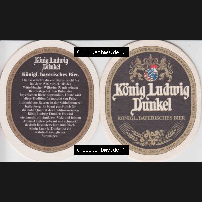 Bierdeckel König Ludwig Dunkel Köngl. Bayerisches Bier (1). Deutscher Katalog über deutsche Bierdeckel König Ludwig Schlossbrauerei Kaltenberg aus Bundesland... Sammlung