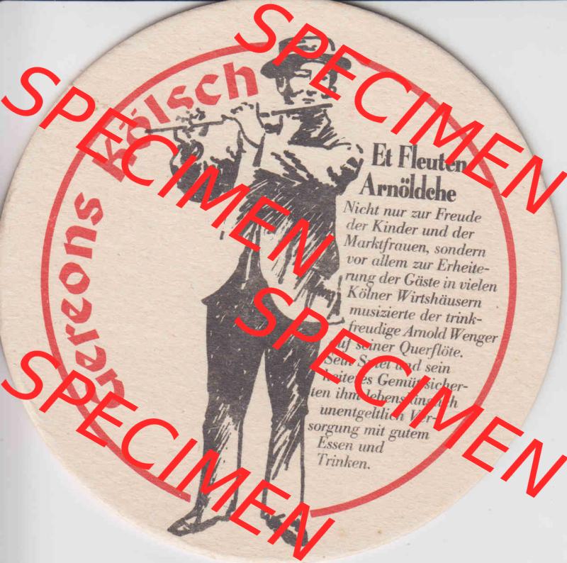 Bierdeckel Deutschland Gereons Kölsch Et Fleuten-Arnoldehe (1). Deutscher Katalog über deutsche Bierdeckel Gereons Kölsch aus Bundesland Nordrhein-Westfalen, zum katalogisieren... Sammlung