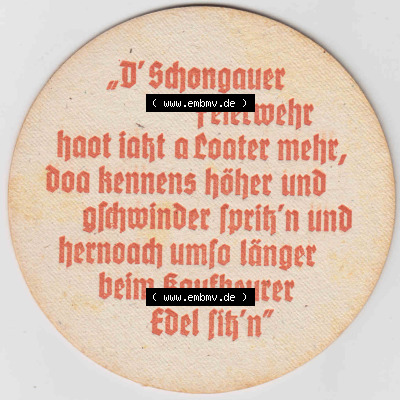 Bierdeckel Aktien-Brauerei Kaufbeuren, Schongaü (3). Deutscher Katalog über deutsche Bierdeckel Aktienbrauerei Kaufbeuren aus... Sammlung