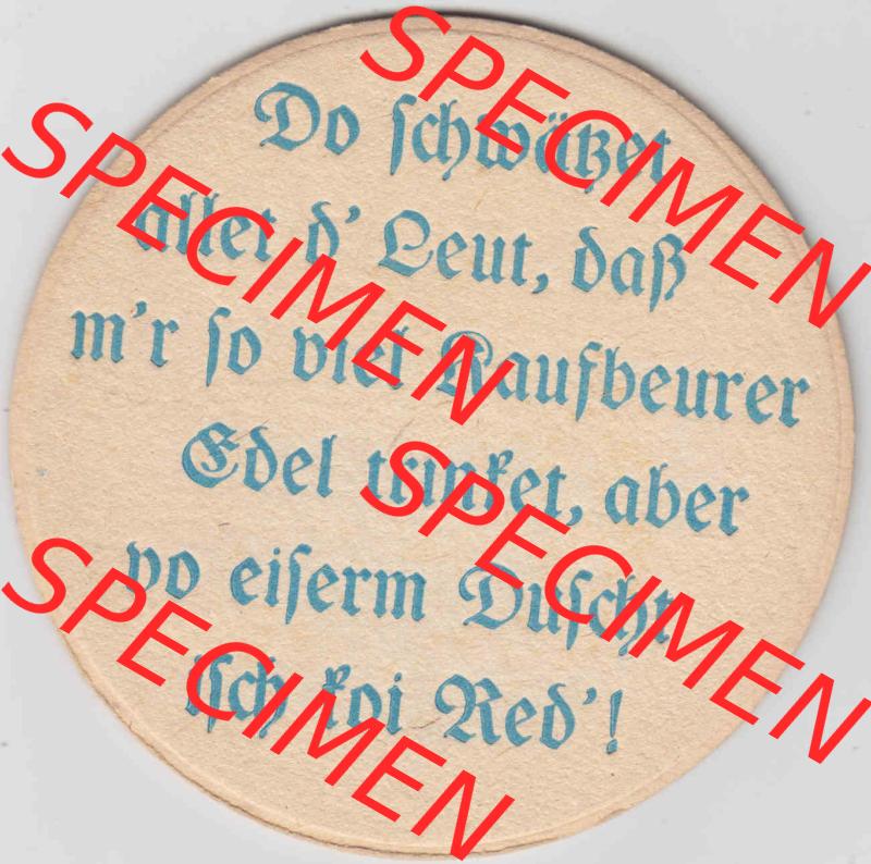 Bierdeckel Mindelheim, Aktien-Brauerei Kaufbeuren (3). Deutscher Katalog über deutsche Bierdeckel Aktienbrauerei Kaufbeuren aus Bundesland Bayern, zum katalogisieren deiner... Sammlung
