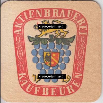 Bierdeckel Aktien Brauerei Kaufbeuren (2). Deutscher Katalog über deutsche Bierdeckel Aktienbrauerei Kaufbeuren aus Bundesland Bayern, zum katalogisieren deiner Sammlung Sammlung