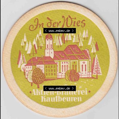 Bierdeckel In der Wies, Aktien-Brauerei Kaufbeuren (2). Deutscher Katalog über deutsche Bierdeckel Aktienbrauerei Kaufbeuren aus Bundesland Bayern, zum katalogisieren... Sammlung