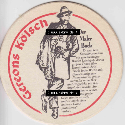 Bierdeckel Deutschland Gereons Kölsch Der Maler Bock (1). Deutscher Katalog über deutsche Bierdeckel Gereons Kölsch aus Bundesland... Sammlung