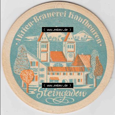 Bierdeckel Aktien-Brauerei Kaufbeuren, Steingaden (2). Deutscher Katalog über deutsche Bierdeckel Aktienbrauerei Kaufbeuren aus Bundesland Bayern, zum katalogisieren deiner... Sammlung