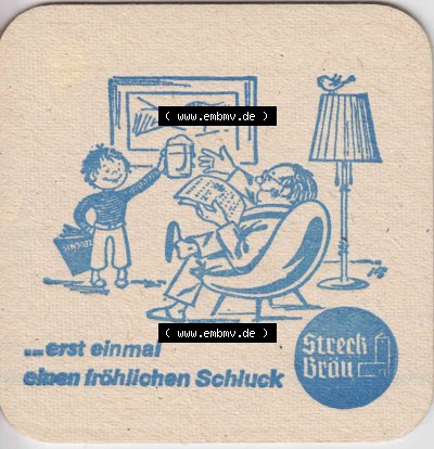 Bierdeckel Der fröhliche Schluck-Streckbräu aus Ostheim-Bayern (3). Deutscher Katalog über deutsche Bierdeckel Streckbräu... Sammlung