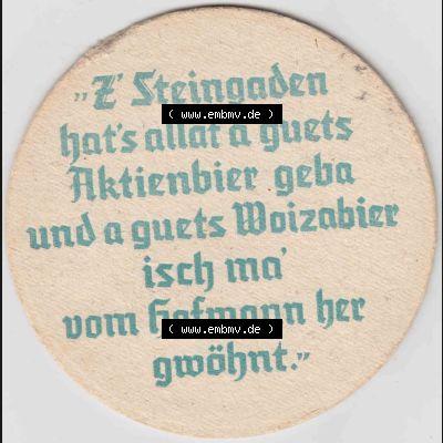 Bierdeckel Aktien-Brauerei Kaufbeuren, Steingaden (3). Deutscher Katalog über deutsche Bierdeckel Aktienbrauerei Kaufbeuren aus Bundesland Bayern, zum katalogisieren deiner... Sammlung
