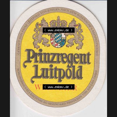 Bierdeckel Prinzregent Luitpold von Bayern Weißbier (1). Deutscher Katalog über deutsche Bierdeckel König Ludwig Schlossbrauerei Kaltenberg aus Bundesland Bayern,... Sammlung