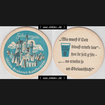 Bierdeckel Aktien-Brauerei Kaufbeuren, Schwangau (1). Deutscher Katalog über deutsche Bierdeckel Aktienbrauerei Kaufbeuren aus Bundesland Bayern, zum katalogisieren deiner... Sammlung