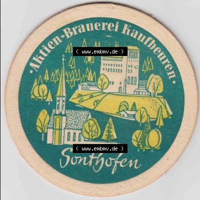 Bierdeckel Aktien-Brauerei Kaufbeuren, Sonthofen (2). Deutscher Katalog über deutsche Bierdeckel Aktienbrauerei Kaufbeuren aus Bundesland Bayern, zum katalogisieren deiner... Sammlung