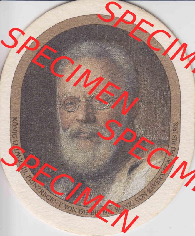Bierdeckel König Ludwig II. Prinzregent 1912-1913, König von Bayern (2). Deutscher Katalog über deutsche Bierdeckel König Ludwig Schlossbrauerei Kaltenberg... Sammlung