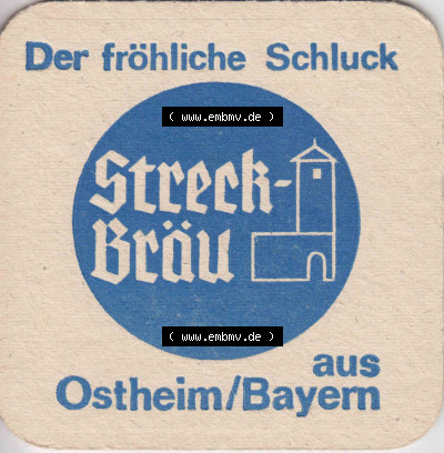 Bierdeckel Der fröhliche Schluck-Streckbräu aus Ostheim-Bayern (2). Deutscher Katalog über deutsche Bierdeckel Streckbräu... Sammlung