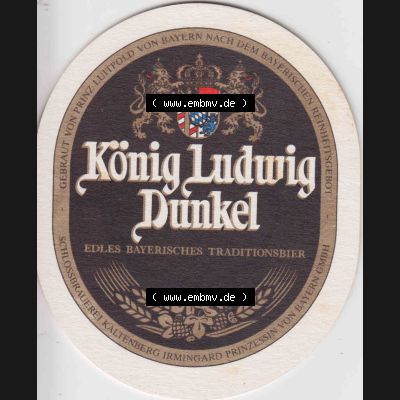 Bierdeckel König Ludwig Dunkel, Edles Bayrisches TRaditionsbier (1). Deutscher Katalog über deutsche Bierdeckel König Ludwig Schlossbrauerei Kaltenberg aus Bundesland... Sammlung