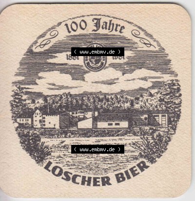 Bierdeckel 1981 Brauerei Loscher Münchsteinach, 100 Jahre Loscher Bier (3). Deutscher Katalog über deutsche Bierdeckel Brauerei... Sammlung