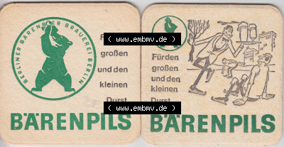 Bierdeckel Bärenpils, Berliner Bärenbier Brauerei Berlin (4). Deutscher Katalog über deutsche Bierdeckel Berliner Bärenbier... Sammlung