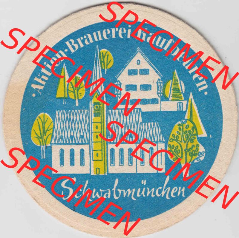 Bierdeckel Aktien-Brauerei Kaufbeuren, Schwabmünchen (2). Deutscher Katalog über deutsche Bierdeckel Aktienbrauerei Kaufbeuren aus Bundesland Bayern, zum katalogisieren... Sammlung