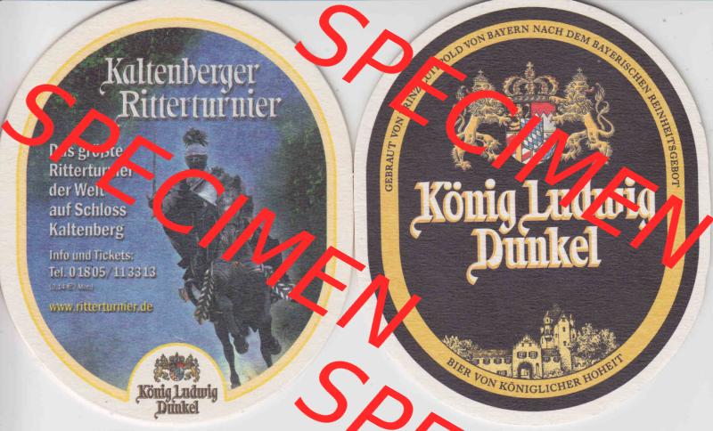 Bierdeckel König Ludwig Dunkel Kaltenberger Ritterturnier (1). Deutscher Katalog über deutsche Bierdeckel König Ludwig Schlossbrauerei Kaltenberg aus Bundesland Bayern,... Sammlung