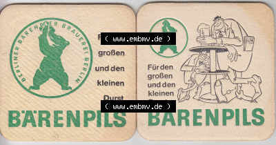 Bierdeckel Bärenpils, Berliner Bärenbier Brauerei Berlin (9). Deutscher Katalog über deutsche Bierdeckel Berliner Bärenbier... Sammlung