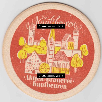 Bierdeckel Stadt Kaufbeuren, Aktien-Brauerei Kaufbeuren (2). Deutscher Katalog über deutsche Bierdeckel Aktienbrauerei Kaufbeuren... Sammlung