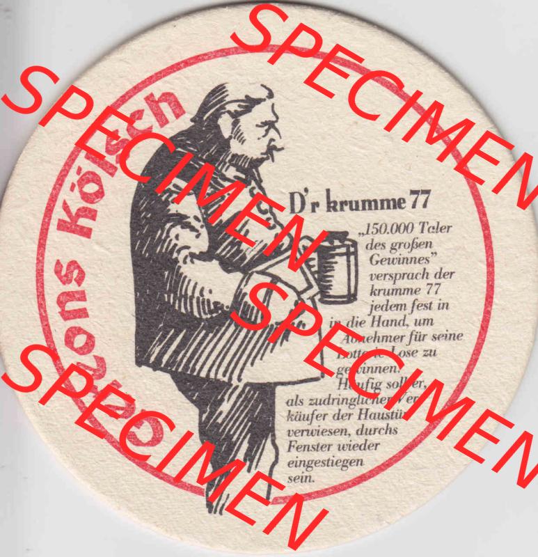 Bierdeckel Deutschland Gereons Kölsch Dr krumme 77. Deutscher Katalog über deutsche Bierdeckel Gereons Kölsch aus Bundesland Nordrhein-Westfalen, zum katalogisieren deiner Sammlung Sammlung