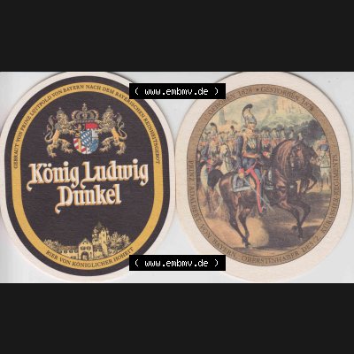 Bierdeckel Serie König Ludwig Dunkel, Bier von Königlicher Hoheit (1). Deutscher Katalog über deutsche Bierdeckel König Ludwig Schlossbrauerei Kaltenberg aus... Sammlung
