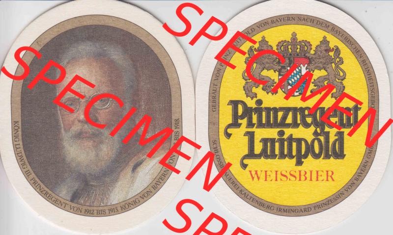 Bierdeckel Prinzregent Luitpold von Bayern Weißbier (13). Deutscher Katalog über deutsche Bierdeckel König Ludwig Schlossbrauerei Kaltenberg aus Bundesland Bayern,... Sammlung
