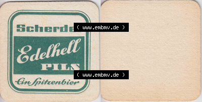 Bierdeckel Scherdel Edelhell Pils Ein Spitzenbier, mit Unbedruckter Rückseite (1). Deutscher Katalog über deutsche Bierdeckel... Sammlung