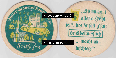 Bierdeckel Aktien-Brauerei Kaufbeuren, Sonthofen (1). Deutscher Katalog über deutsche Bierdeckel Aktienbrauerei Kaufbeuren aus... Sammlung