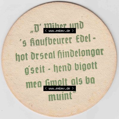Bierdeckel Hindelang, Aktien-Brauerei Kaufbeuren (3). Deutscher Katalog über deutsche Bierdeckel Aktienbrauerei Kaufbeuren aus Bundesland Bayern, zum katalogisieren deiner... Sammlung