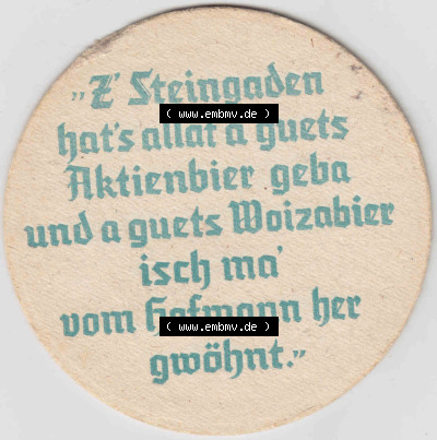Bierdeckel Aktien-Brauerei Kaufbeuren, Steingaden (3). Deutscher Katalog über deutsche Bierdeckel Aktienbrauerei Kaufbeuren aus... Sammlung