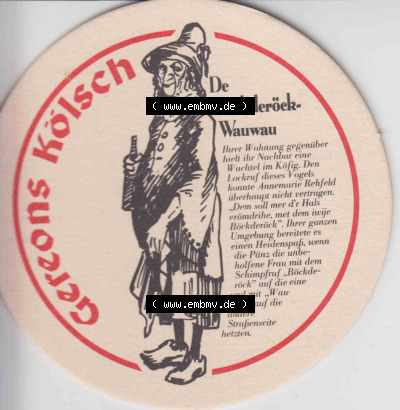 Bierdeckel Deutschland Gereons Kölsch De Böckderöck Wauwau (1). Deutscher Katalog über deutsche Bierdeckel Gereons Kölsch... Sammlung